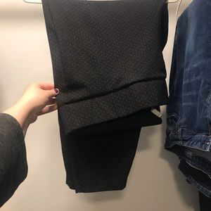 Black and charcoal polka dot crop